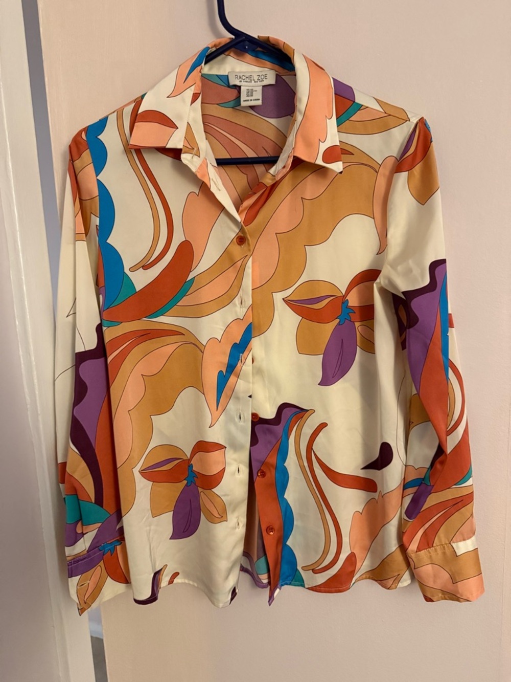 Retro Print Button-Down Shirt